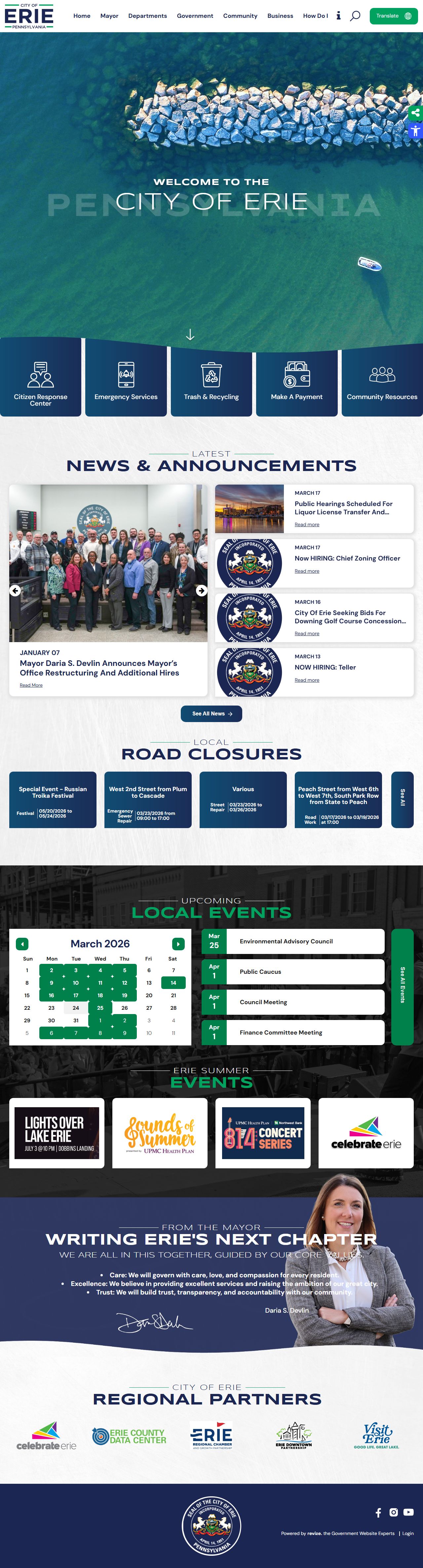 City of Erie official portal for released inmate record access