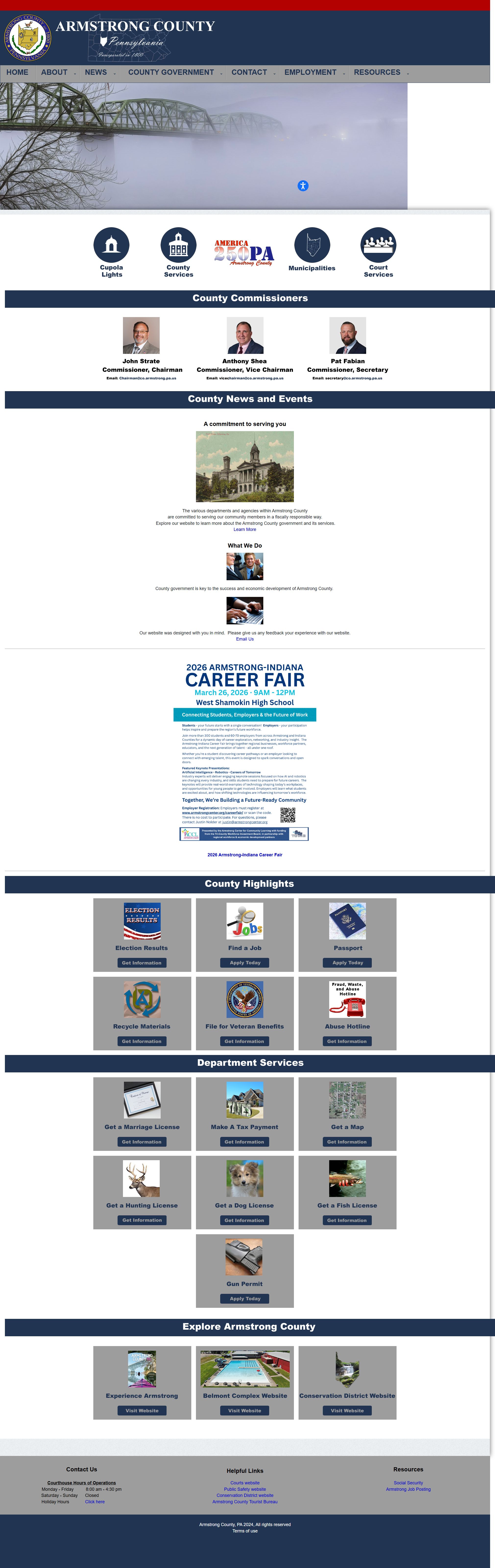 Armstrong County released inmate records county government website