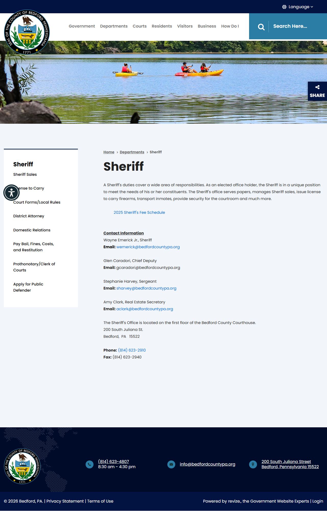 Bedford County released inmate records sheriff office arrest records page
