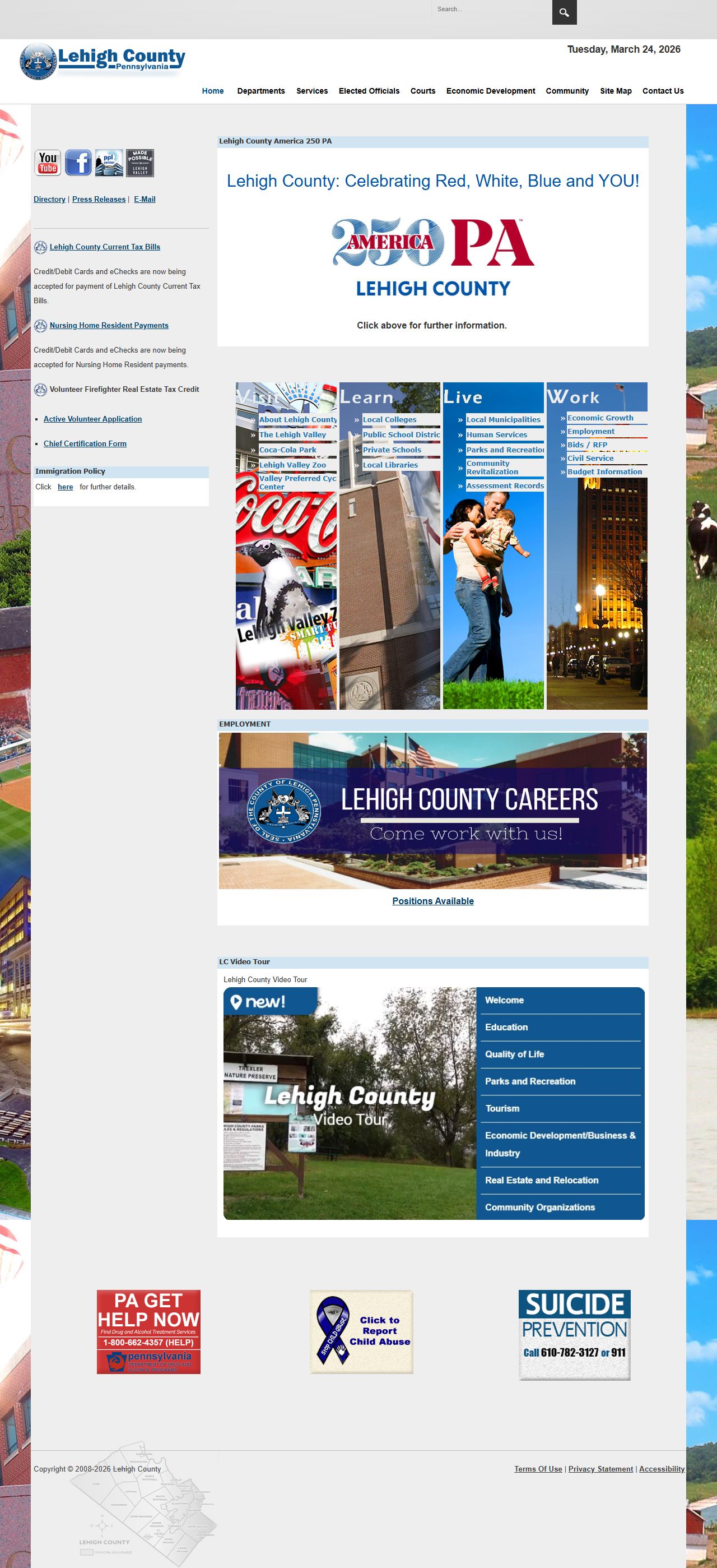 Lehigh County government portal for inmate records access