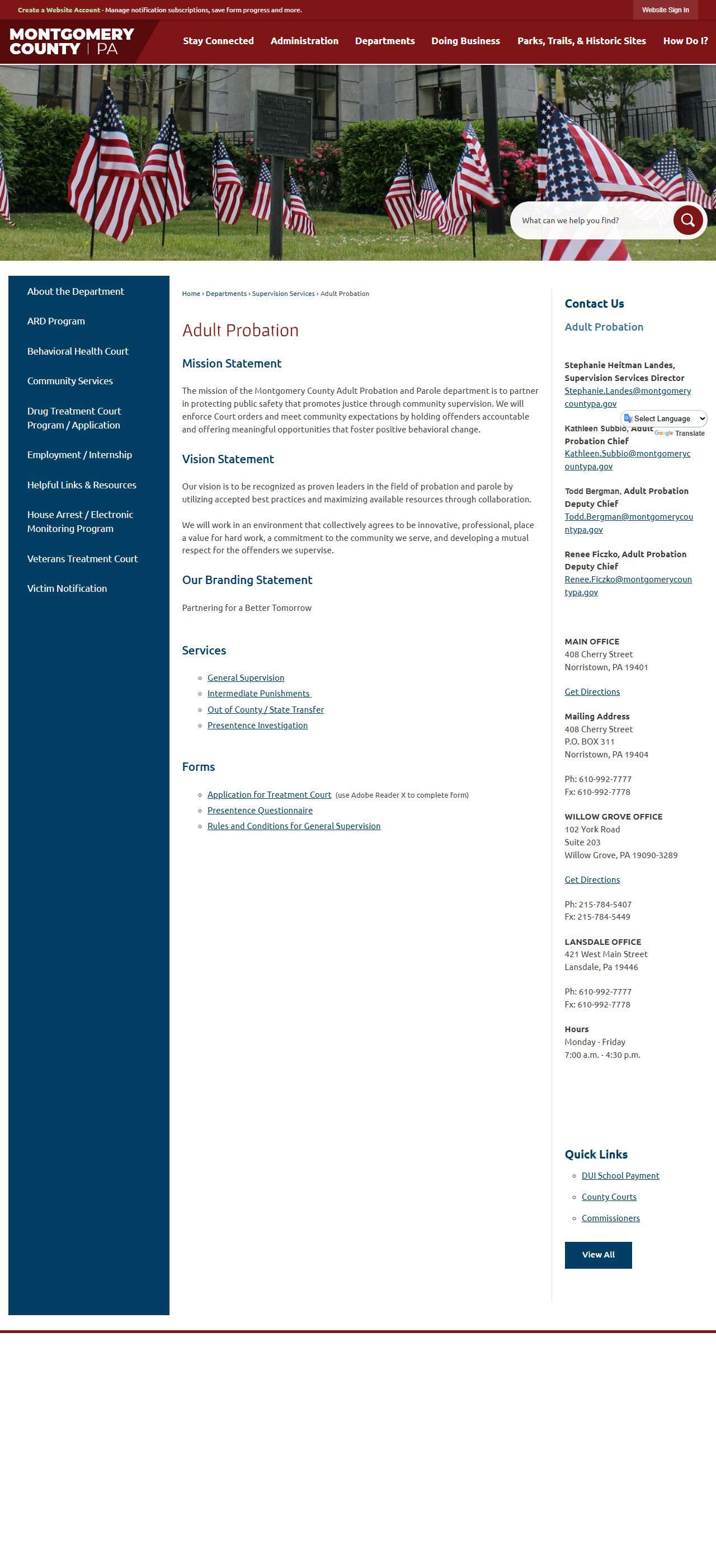 Montgomery County inmate information page for released inmate records